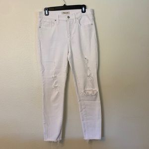 White Madewell 9” high-rise skinny crop jeans
